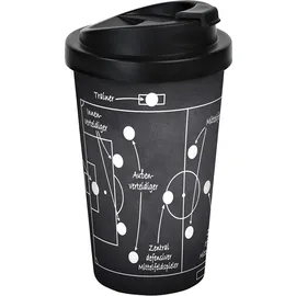 Geda Labels (INFKH) 12150 Fußball Spielererklärung Coffee to go Becher, Thermosbecher, Mehrwegbecher, PP, Schwarz