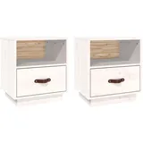 vidaXL Nachtschrank 2 Stk. 40 x 34 x 45 cm Weiß