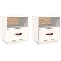 vidaXL Nachtschrank 2 Stk. 40 x 34 x 45 cm Weiß