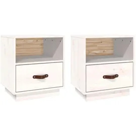vidaXL Nachtschrank 2 Stk. 40 x 34 x 45 cm Weiß
