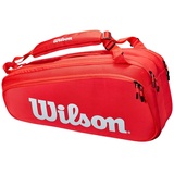 Wilson Unisex-Erwachsene Super Tour 6 Stück Tasche, Rot/Ausflug, einfarbig (Getaway Solids)