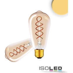 ISOLED LED Filament Birnenform VINTAGE LINE LED EDISON ST64, E27, 4W 2200K, Amber klar ISO-115075