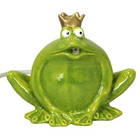 Gartenzaubereien Wasserspeier großer Frosch grün,Keramik