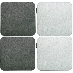 DuneDesign 4 Eckige Filz Sitzkissen 35x35cm 8mm Stuhlkissen Leichte Sitzauflage Filzkissen