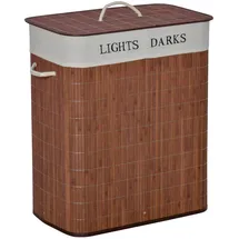 Homcom Wäschekorb mit 3 Griffe Polyester Metall Braun+Weiß