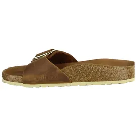 Birkenstock Madrid Big Buckle Nubukleder geölt schmal cognac 38