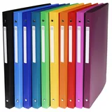 Exacompta 51299E 20er Pack Premium Kunststoff-Ringbuch OPAK aus Kunststoff 4-O Ringe Füllhöhe 15 mm DIN A4 sortiert