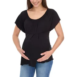 neun 9 Monate Damen schlichtes Schwangerschafts-T-Shirt Umstands-Mode 540202 Schwarz - 36/38