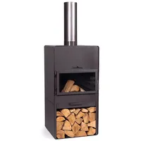 Cookking Xxxl Kaminofen , Schwarz , 50x150x50 cm - Holzfach , Kleinmöbel