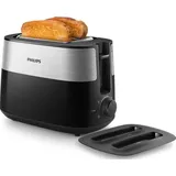 Philips Daily Collection HD2517/90 toaster 2 slice(s) Black, Silver, Toaster, Schwarz, Silber