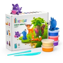 Hey Clay Bunte lufttrocknende Modelliermasse Waldtiere-Set
