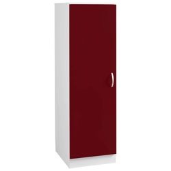 Seitenschrank WIHO KÜCHEN „Flexi“ Schränke Gr. B/H/T: 50 cm x 165 cm x 60 cm, front: rot glanz, korpus: weiß Seitenschrank