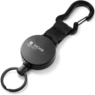 FABACH Schlüsselrolle ausziehbar - Jojo Schlüsselband mit Aramidseil - Einziehbarer Kartenhalter Ausweis Clip - Schlüssel Zipper und Ski Karten Halter für Hose und Gürtel
