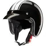 Redbike RB-742 Stripes Jethelm - Schwarz/Weiß - XS