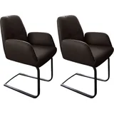 Freischwinger W.SCHILLIG "ole", braun (braun z59, schwarz pulverbeschichtet), B:63cm H:90cm T:64cm, Longlife Xtra-Leder Z69: Das feinnarbige, gedeckte Softleder Z69 besticht durch seine außergewöhnliche Weichheit im trendigen »Vintage-Look«, Hautstärke 0, 9 - 1, 1 mm;Longlife Xtra-Leder Z79: Das Z79 gehört zu der Familie der Anilin-Touch-Leder, die durch ihren besonders angenehmen Griff überzeugen, Hautstärke 1, 1 - 1, 3 mm;Longlife Xtra-Leder Z59: Glattleder mit modischer Prägung. Hautstärke 0, 9 - 1, 1 mm, Stühle, 2er- oder 4er-Set, Gestell in Schwarz pulverbeschichtet