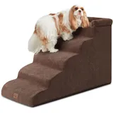EHEYCIGA Hundetreppe für Kleine Hunde 53 cm Hoch, 5 Stufen, Braun