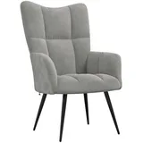 vidaXL Relaxsessel 70 x 96,5 x 70 cm Hellgrau Samt