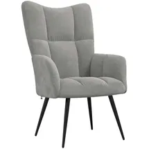 vidaXL Relaxsessel 70 x 96,5 x 70 cm Hellgrau Samt