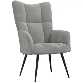 vidaXL Relaxsessel 70 x 96,5 x 70 cm Hellgrau Samt