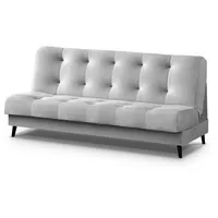 Beautysofa 3-Sitzer Polstersofa Nancy im Skandinavischen Stil, Liegefläche: 195 x 116 cm, mit Schlaffunktion und Bettkasten grau