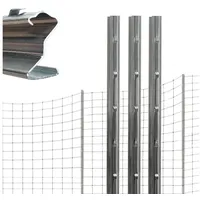Trutzholm Z-Profil Zaunpfosten 230 cm feuerverzinkt 20x Zaunpfähle 1,5 mm Stärke gestanzte Haken Forstprofil