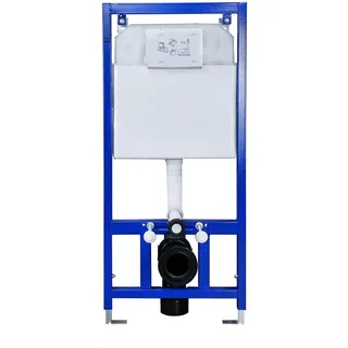 Belvit Vorwandelement WC, Trockenbau WC Element für Wand-WC, WC Vorwandelement mit Unterputz Spülkasten, 3/6L Doppelspülung, 115cm, Stahlrahmen, 400kg belastbar, vormontiert, Schallschutz