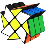 Maomaoyu Zauberwürfel Windmill Cube Speed Magic Cube Puzzle Magischer Würfel PVC Aufkleber für Schneller und Präziser mit Lebendigen Farben(Schwarz)