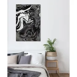 queence Acrylglasbild »Abstrakte Kunst mit Glitzer-Effekt«, Kunst-Gemälde-Abstrakt-klassische Fantasie, Fine Art-Print in Galeriequalität queence Farbe Bild(er): schwarz
