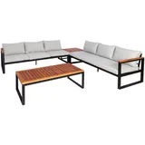 MCW Garten-Garnitur MCW-L26, Gartenlounge Lounge-Set Sitzgruppe Sofa, Metall Akazie Holz Loungemöbel, Loungemöbel-Sets