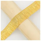 Hrlace 2.5cm Fransenbesatz Spitzenband Quastenborte Häkelband Fransenborte Fransenband zum Nähen für Hochzeiten lateinische Kleider Bühnenkleidung Tischdecke Vorhang Dekoration Gold 2m