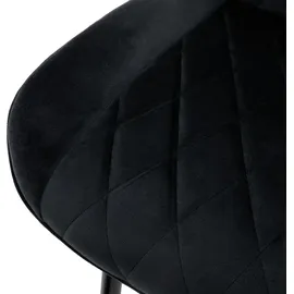 ML-Design 2er Set Esszimmerstühle mit Rücken- und Armlehnen, Schwarz, Samt Sitzfläche, Metallbeine, Küchenstühle Küchenstuhl Wohnzimmerstühle Wohnzimmerstuhl Polsterstuhl Stühle