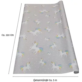 Papstar Papiertischdecke Einhorn Tischdeko Rolle Abwaschbar