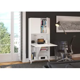 BIM Furniture Klappbare megan 1 Regale Haushaltsbüro Computertisch WEIß Matt) / WEIß MATT - Weiß