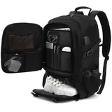 Melivarone 60L Erweiterbarer Rucksack aus Oxford-Stoff, Handgepäck Rucksack als Koffer-Ersatz, Wasserdichter Laptop Rucksack mit Stoßdämpfung für Outdoor & Business (Maße: 35x27x53 cm erweitert)