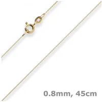 Schmuck Krone Goldkette 0,8mm Rund-Ankerkette aus 585 Gelbgold 45cm, Gold 585 goldfarben