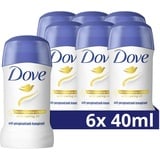 Dove Antitranspirant Deo Stick Original mit 1/4 Pflegecreme Deodorant schützt 48h vor Körpergeruch und Achselnässe 6x 40 ml