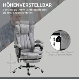 Vinsetto Bürostuhl Mikrofaser Grau
