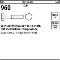 Reyher Sechskantschraube DIN 960 Schaft M12x1,25x 90 10.9 50 Stück