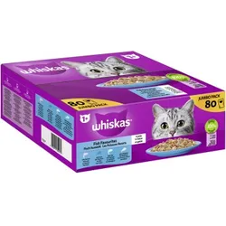 Whiskas Jumbo Pack 1+ Fisch Auswahl in Gelee 80 x 85g