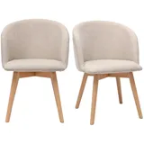 miliboo Skandinavische Stühle Stoff beige 2er Set