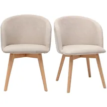 miliboo Skandinavische Stühle Stoff beige 2er Set