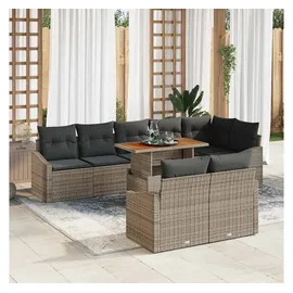 vidaXL Garten-Loungesofa-Set 9-tlg. grau/braun