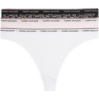 Tommy Hilfiger PREMIUM ESSENTIALS 3er-Pack Spitzen-Tangas (Große Größen) Schwarz/Weiß/Hellrosa LG