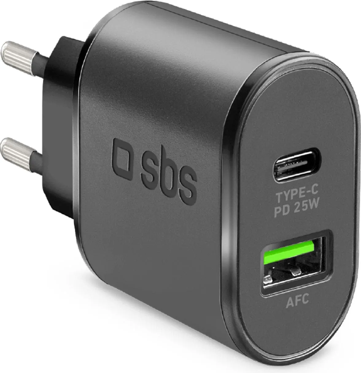 SBS Power-Delivery-25-W-Ladegerät (25 W, Power Delivery), USB Ladegerät, Schwarz