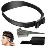 Haarschneide Schablone Haare Schneiden Hilfe Blend Friend Haarfärbekamm Haarkamm Silikon-Haargummi Tolle Heimwerker Haarschneidemaschine für Selbsthaarschnitte für Männerfrisuren Schwarz