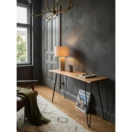 KADIMA DESIGN Schreibtisch / Massivholz/Metall, 150x36x75 cm Baumkante, Haarnadelbeine