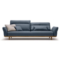 hülsta sofa 4-Sitzer hs.460, Sockel in Nussbaum, Füße Nussbaum, Breite 248 cm blau