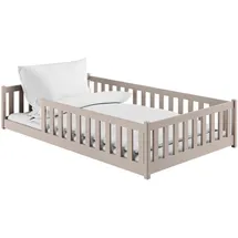 Kids Collective Bodenbett Jugendbett 120 x 200 cm Kiefer massiv grau