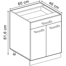 Vicco Schubladenschrank R-Line 60 x 60 x 81,6 cm Schwarz