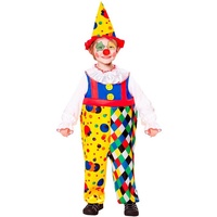 Widmann S.r.l. Clown-Kostüm Clown Kinderkostüm - Overall und Hut, Mehrfarbig 116